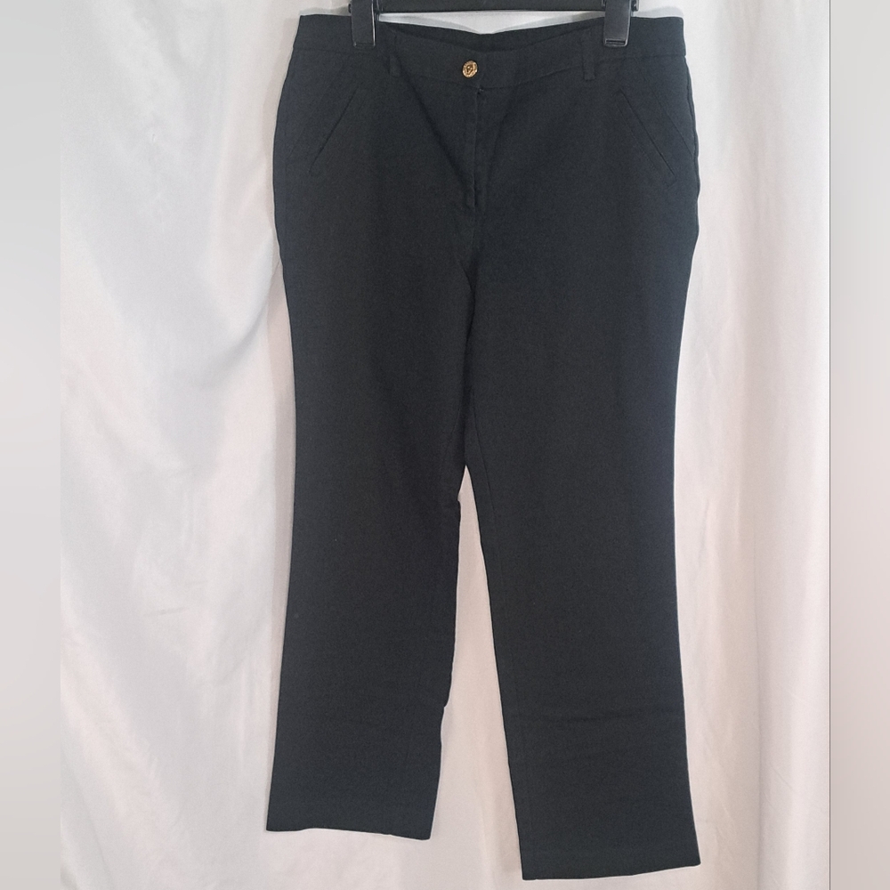 Anne Klein Black Slacks Sz 12 Inseam 28